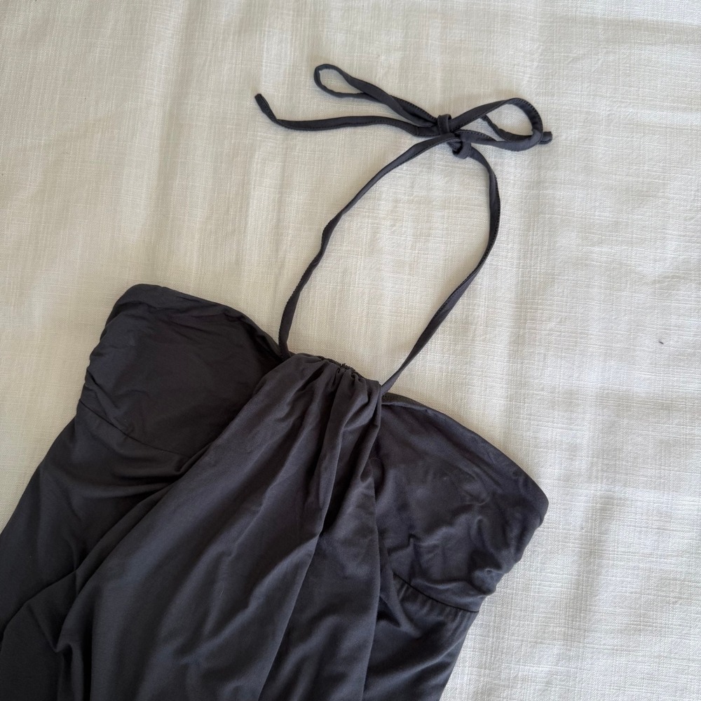 Edikted Dark Gray Halter Neck Draped Front Top S S21773 - Picture 7 of 8